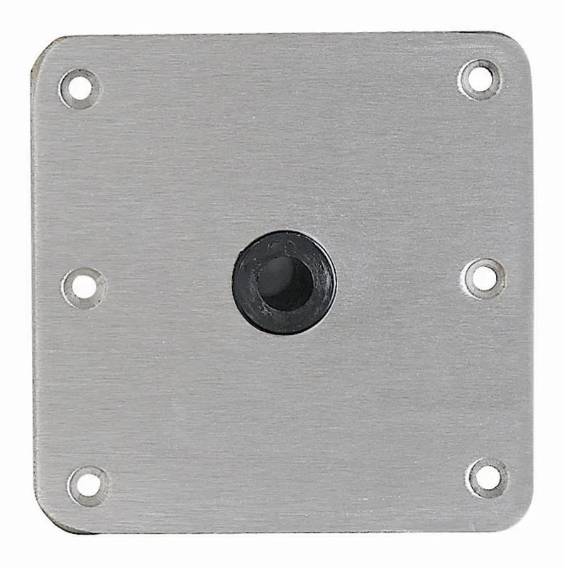 67739 – ATTWOOD MARI Boat Seat Pedestal Base Plate, Square 7 Inch Length x 7 Inch Width Non-Threaded Satin Stainless ...